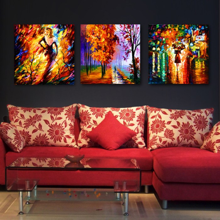 Canvas purple landscape prints living room 130cm number item