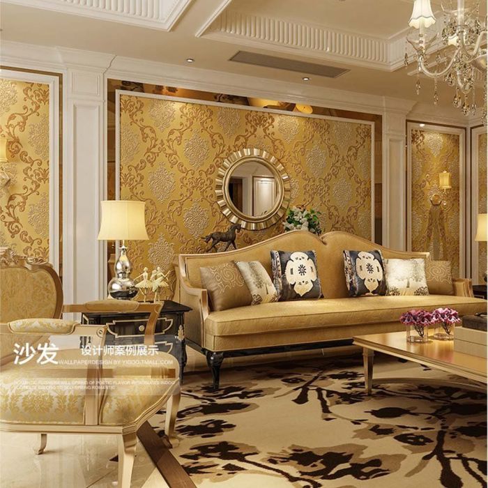 Bilder wohnzimmer goldene wand