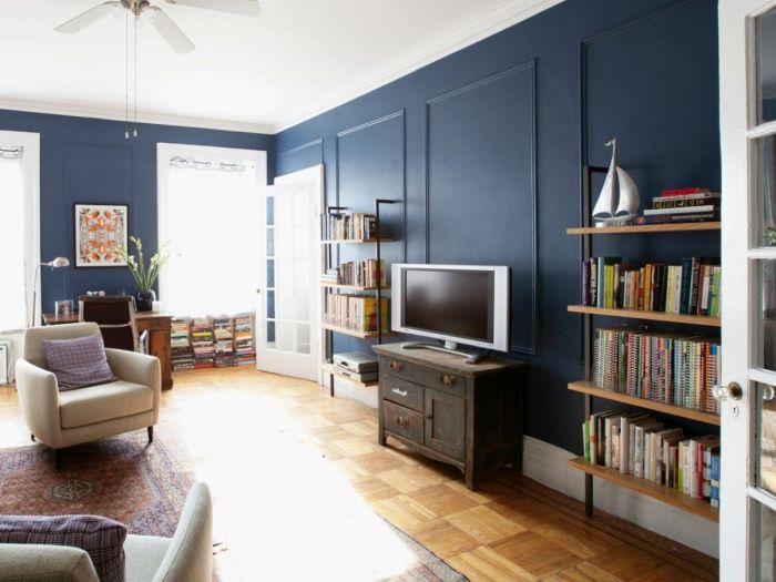 Bilder zur blauen wand wohnzimmer