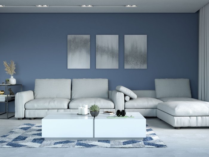 Bilder zur blauen wand wohnzimmer